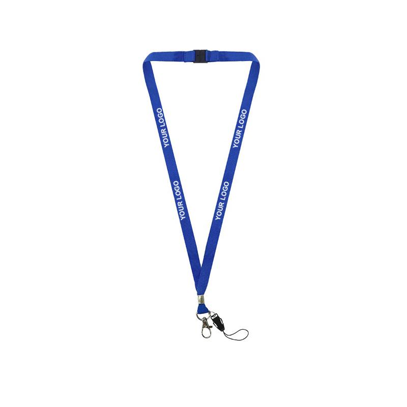 15mm Royal Blue Polyester Material Lanyard with Crocodile Hook