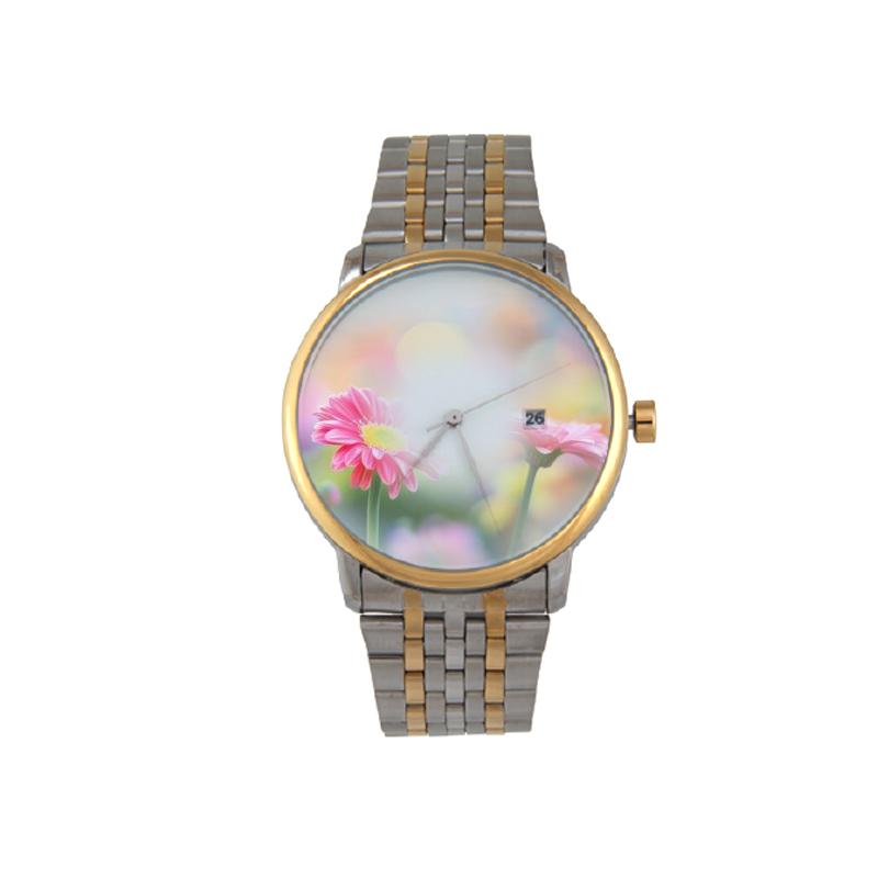 Floral Designer Wristwatch Steel Strap